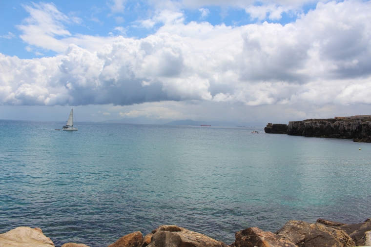 Und das andere Meer in Tarifa, das Mittelmeer, deutlich ruhiger als der Atlantik